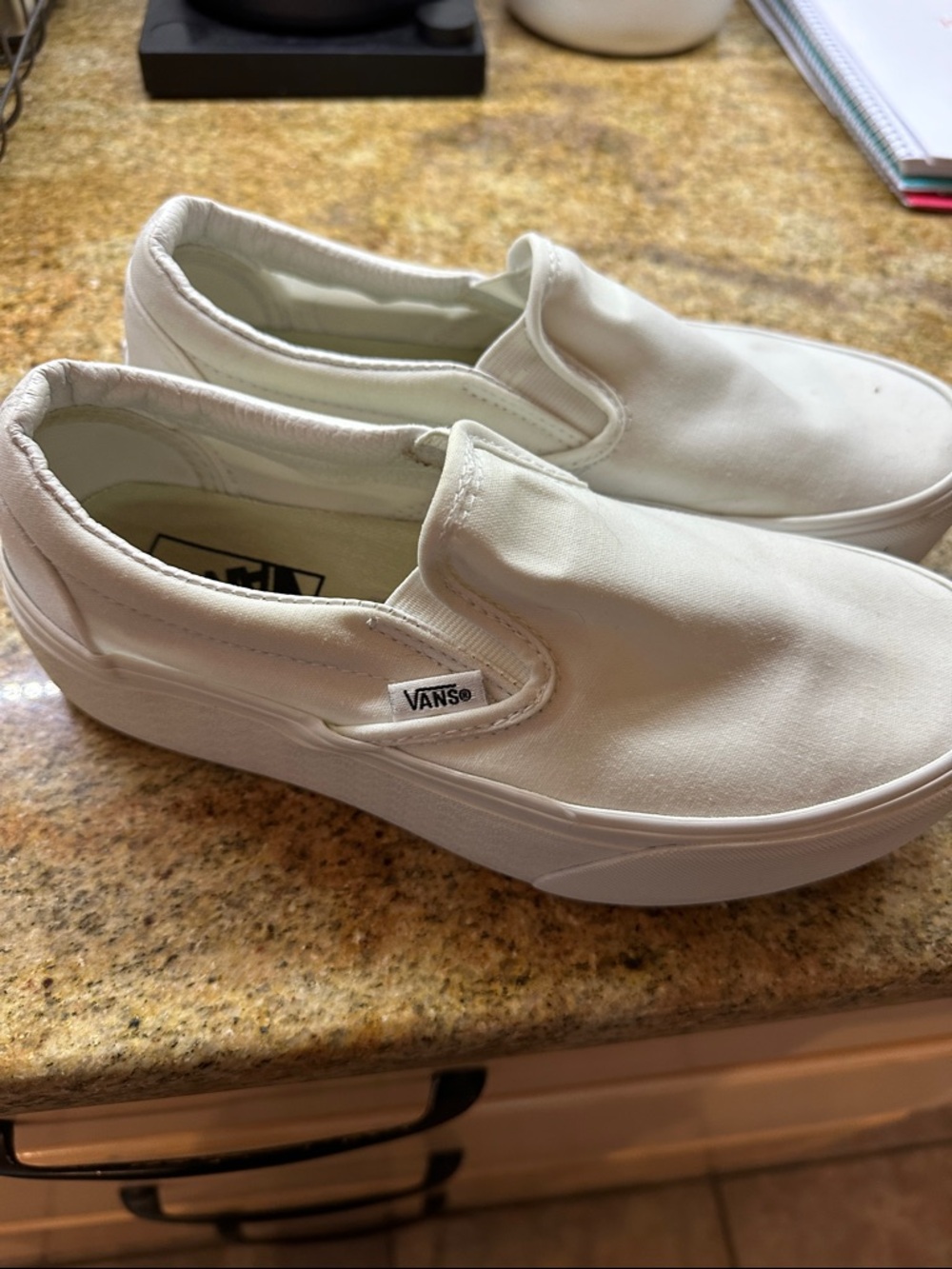 Vans White Slip-On Canvas Sneakers